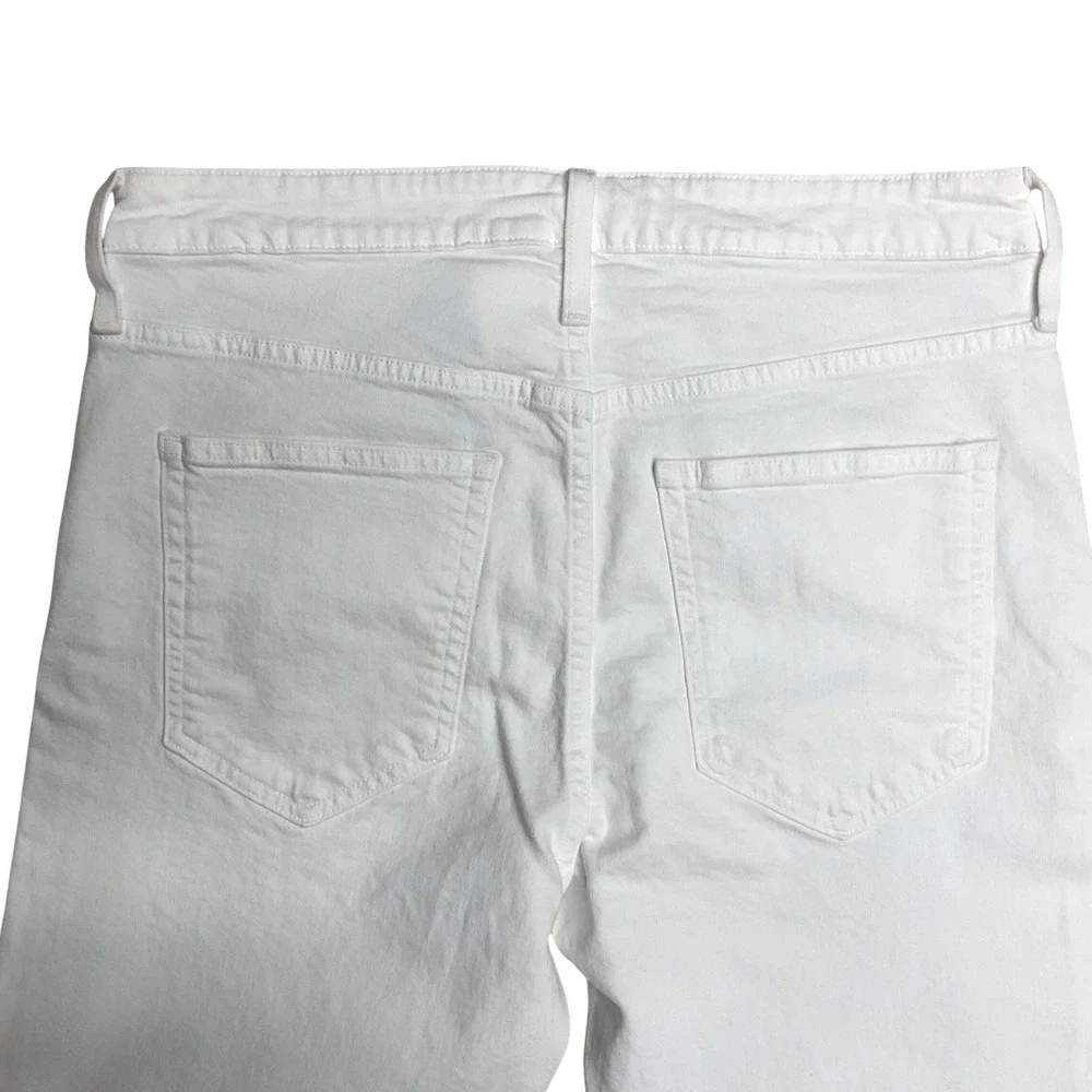 J. Crew Women's Skinny High Rise Stylish Trendy Flared Leg Pants White Sz 30 NWT